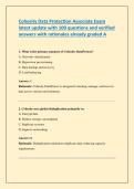 Cohesity Data Protection Associate Exam  latest update with 100 questions and verified  answers with rationales already graded A 