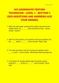 ACI AGGREGATE TESTING  TECHNICIAN - LEVEL 1 - SECTION 3  2026 QUESTIONS AND ANSWERS&vert; ACE  YOUR GRADES&period;