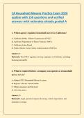 CA Household Movers Practice Exam 2026  update with 150 questions and verified  answers with rationales already graded A 