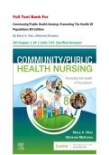 Full Test Bank For Community&sol;Public Health Nursing&colon; Promoting The Health Of Populations 8th Edition By Mary A&period; Nies &comma;Melanie Mcewen  All Chapter 1-34 &vert; Units I-VII &vert;Verified Answers 