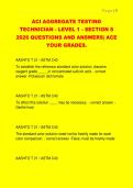 ACI AGGREGATE TESTING  TECHNICIAN - LEVEL 1 - SECTION 8  2026 QUESTIONS AND ANSWERS&vert; ACE  YOUR GRADES&period; 