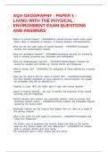 AQA GEOGRAPHY &colon; PAPER 1 - LIVING WITH THE PHYSICAL ENVIRONMENT EXAM QUESTIONS AND ANSWERS