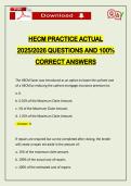 HECM PRACTICE ACTUAL 2026 QUESTIONS AND 100&percnt; CORRECT ANSWERS