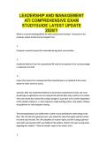 LEADERSHIP AND MANAGEMENT ATI COMPREHENSIVE EXAM STUDYGUIDE LATEST UPDATE 2026&excl;&excl;&excl;