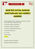HECM TEST ACTUAL 2026 QUESTIONS AND 100&percnt; CORRECT ANSWERS