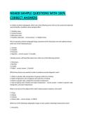 NDAEB SAMPLE QUESTIONS WITH 100&percnt; CORRECT ANSWERS
