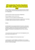ATI Leadership Practice Questions with 100&percnt; Verified Correct Answers 2026