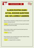 ILLINOIS ROOFING EXAM 2 ACTUAL 2026 QUESTIONS AND 100&percnt; CORRECT ANSWERS