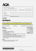 AQA GCSE BUSINESS Paper 2 Influences of marketing and finance on business activity QP MAY 2025 