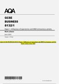 AQA GCSE BUSINESS 8132&sol;1 Paper 1 Influences of operations and HRM on business activity  Mark scheme June 2025 