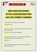 AMCA PRACTICE EXAM &num;1 ACTUAL 2026 QUESTIONS AND 100&percnt; CORRECT ANSWERS