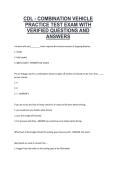 Commercial Driver&rsquo;s License Combination Vehicle &lpar;CDL&rpar; Exam &ndash; Practice Test&comma; Verified Questions and Answers