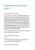 Paramedic Final Exam with correct answers