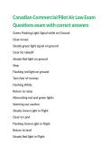 Canadian Commercial Pilot Air Law Exam Questions exam with correct answers