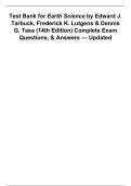 Test Bank for Earth Science&comma; 14th Edition by Edward J&period; Tarbuck&comma; Frederick K&period; Lutgens & Dennis G&period; Tasa &mdash; Complete Exam Questions and Answers &lpar;All Chapters Included&rpar;