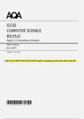 AQA GCSE COMPUTER SCIENCE 8525&sol;2 Paper 2 Computing concepts Mark scheme June 2025