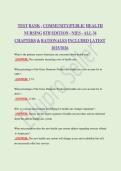 TEST BANK - COMMUNITY&sol;PUBLIC HEALTH NURSING 8TH EDITION - NIES - ALL 34 CHAPTERS & RATIONALES INCLUDED LATEST & 2025&sol;2026 