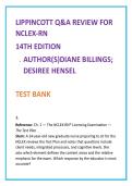 Lippincott Q&A Review for NCLEX-RN Test Bank &lpar;14th Ed&rpar; &vert; Billings & Hensel NCLEX Practice Questions with Rationales