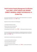 South Carolina Property Management Certification Exam 2026 &vert; LATEST UPDATE with VERIFIED CORRECT ANSWERS&comma; CORRECT RATIONALES & &plus;A Graded Prep