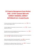 SC Property Management Exam Review 2026 &vert; LATEST Updated Q&A with CORRECT ANSWERS&comma; CORRECT RATIONALES & A&plus; Graded Results