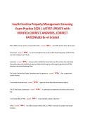 South Carolina Property Management Licensing Exam Practice 2026 &vert; LATEST UPDATE with VERIFIED CORRECT ANSWERS&comma; CORRECT RATIONALES & &plus;A Graded