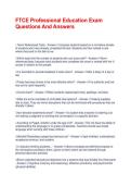 FTCE Professional Education Exam Questions And Answers