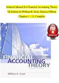 Solution Manual For Financial Accounting Theory  7th Edition byWilliam R&period; Scott&comma; Patricia O'Brien Chapters 1 - 13&comma; Complete