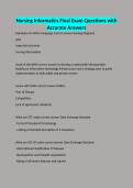 Nursing Informatics Final Exam Questions with Accurate Answers