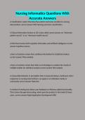 Nursing Informatics Questions With Accurate Answers