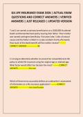 GA LIFE INSURANCE EXAM 2026 &vert; ACTUAL EXAM QUESTIONS AND CORRECT ANSWERS &vert; VERIFIED ANSWERS &vert; JUST RELEASED &vert; UPDATED VERSION
