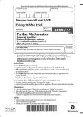 2025 Pearson Edexcel Level 3 GCE 8FM0&sol;22 Further Mathematics Advanced Subsidiary Further Mathematics options 22&colon; Further Pure Mathematics 2 &lpar;Part of option A only&rpar; QUESTION PAPER & MARKSCHEME &lpar;MERGED&rpar;
