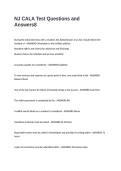 NJ CALA Test Questions and Answers