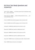 NJ CALA Test Study Questions and Answers