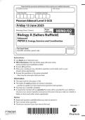  2025 Pearson Edexcel Level 3 GCE 9BN0&sol;02 Biology A &lpar;Salters Nuffield&rpar; Advanced PAPER 2&colon; Energy&comma; Exercise and Coordination QUESTION PAPER & MARKSCHEME &lpar;MERGED&rpar;