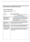 WGU D389 TASK 1 &vert; LEARNING STRATEGIES IN HIGHER EDUCATION &vert; LATEST UPDATE WITH COMPLETE SOLUTION