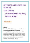 Lippincott Q&A Review for NCLEX-RN Test Bank &lpar;14th Ed&rpar; &vert; Billings & Hensel &vert; NCLEX-RN Practice Questions with Rationales