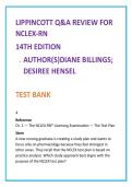 Lippincott Q&A Review for NCLEX-RN Test Bank &lpar;14th Ed&rpar; &vert; Billings & Hensel NCLEX-RN Practice Questions
