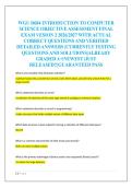 WGU D684 INTRODUCTION TO COMPUTER  SCIENCE OBJECTIVE ASSESSMENT FINAL  EXAM VESION 2 2026&sol;2027 WITH ACTUAL  CORRECT QUESTIONS AND VERIFIED  DETAILED ANSWERS &vert;CURRENTLY TESTING  QUESTIONS AND SOLUTIONS&vert;ALREADY  GRADED A&plus;&vert;NEWEST &vert;JUST  RELEASED&excl;&excl;&vert;GUARANTEED
