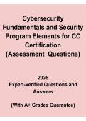 Cybersecurity Fundamentals & Security Program Elements for ISC2 CC