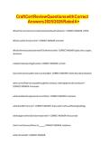 Craft Cert Review Questions with Correct Answers