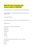 BBH 452 exam 3 Question and answers rated A&plus; 2025&sol;2026