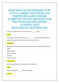 HLTH 340 FINAL EXAM 2026&sol;2027 WITH  ACTUAL CORRECT QUESTIONS AND  VERIFIED DETAILED ANSWERS  &vert;CURRENTLY TESTING QUESTIONS AND  SOLUTIONS&vert;ALREADY GRADED  A&plus;&vert;NEWEST &vert;JUST  RELEASED&excl;&excl;&vert;GUARANTEED PASS 