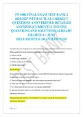 PN 4006 FINAL EXAM TEST BANK 2  2026&sol;2027 WITH ACTUAL CORRECT  QUESTIONS AND VERIFIED DETAILED  ANSWERS &vert;CURRENTLY TESTING  QUESTIONS AND SOLUTIONS&vert;ALREADY  GRADED A&plus; &vert;JUST  RELEASED&excl;&excl;&vert;GUARANTEED PASS 