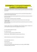 CSOWM PRACTICE QUESTIONS WITH CORRECT ANSWERS