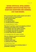ARTIBA ARTIFICIAL INTELLIGENCE  ENGINEER CERTIFICATION PRACTICE  EXAM 2026 QUESTIONS AND ANSWERS&vert;  ACE YOUR GRADES&period;