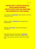 &lpar;ARTIBA CHPT 1&rpar; ARTIBA ARTIFICIAL  INTELLIGENCE ENGINEER  CERTIFICATION EXAM 2026 QUESTIONS  AND ANSWERS&vert; ACE YOUR GRADES&period; 