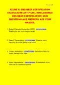 AZURE AI ENGINEER CERTIFICATION  EXAM &lpar;AZURE ARTIFICIAL INTELLIGENCE  ENGINEER CERTIFICATION&rpar; 2026  QUESTIONS AND ANSWERS&vert; ACE YOUR  GRADES&period;