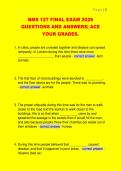 BMS 127 FINAL EXAM 2026  QUESTIONS AND ANSWERS&vert; ACE  YOUR GRADES&period; 