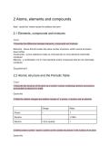 Atoms&comma; Elements and Compounds 2025 IGCSE Cambridge