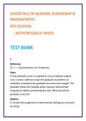 Essentials of Nursing Leadership & Management Test Bank &lpar;8th Ed&rpar; &vert; Weiss &vert; Delegation